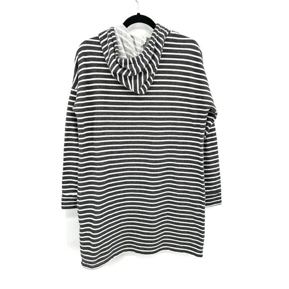 BEYOND YOGA Dark Gray White Striped Live Out Loud Hooded Swim Cover Up Medium - Picture 4 of 9